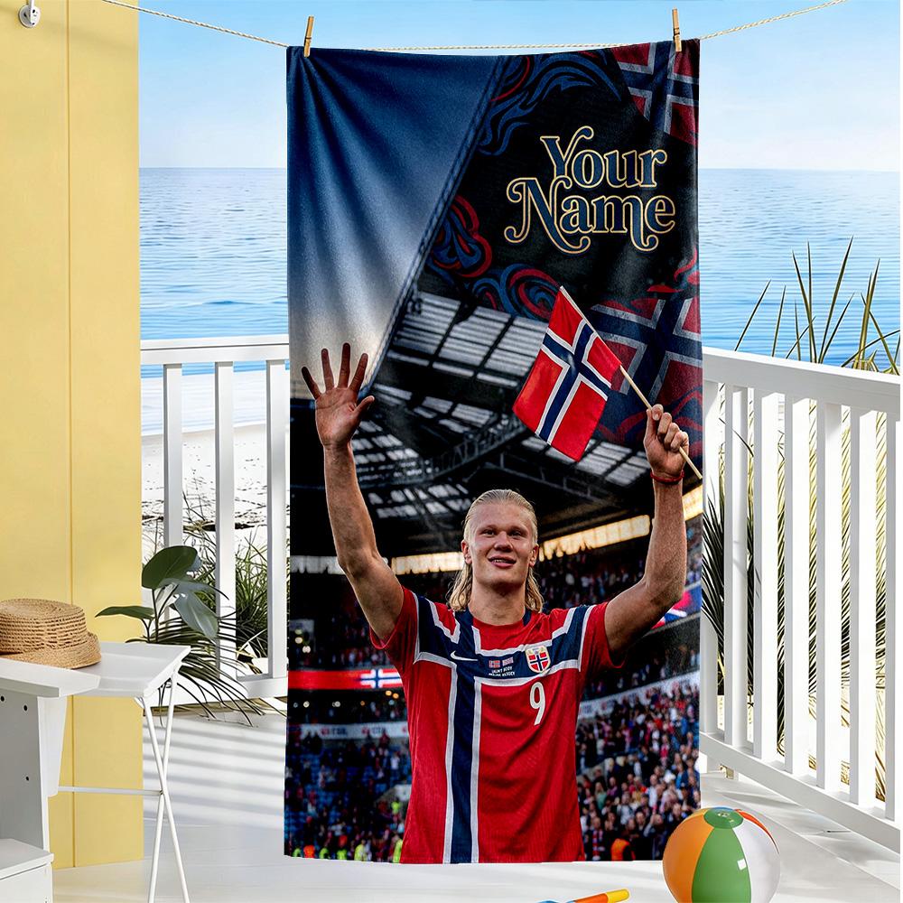 Haaland Personalized Name Beach Towel Quickdry Soft Microfiber