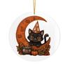 Decorative Wall Hangings Halloween Ghost Hanging Ornament, Double Side 2D Acrylic Black Cat Bat Skull Indoor Outdoor Decorations Pendant for