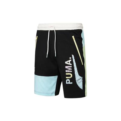 Florid Summer Colorblock Logo Drawstring Sports Shorts Men Bottoms Black 534003-01