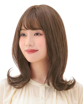 AQUADOLL Medium Wig, Long, Outward-Flipped, Full Wig, Blonde, One Size Fits Most, SBR, See-Through Brown, wg337SBR