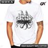 Hipster Tops Fashion Octoship Design Men TShirt Funny Octopus Ship Printed Tshirts Short Sleeve Tee Personality Unisex Clothes