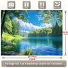 2D Flat Surface Serene Green Forest and Lake Scenery Background Fabric Polyester Fiber Suitable for Party Decoration