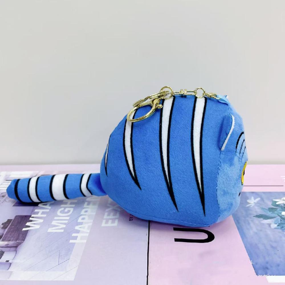 Non-Toxic New Anime Kpop Demons Hunters Plush Keychain Cute Purple Tiger Black Hat Magpie With 3 Eyes Monster Keychain Plush Toy