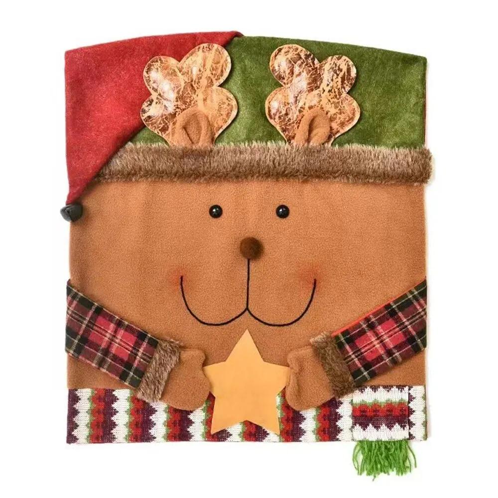 1/6 szt. Pokrowce na krzesła świąteczne Dekoracje stołu świątecznego Pokrowce na krzesła z motywem czapki świątecznej Świąteczny pokrowiec na krzesło do jadalni