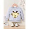 Spring and Autumn Cartoon Print Round Neck Sweatshirt Sportswear