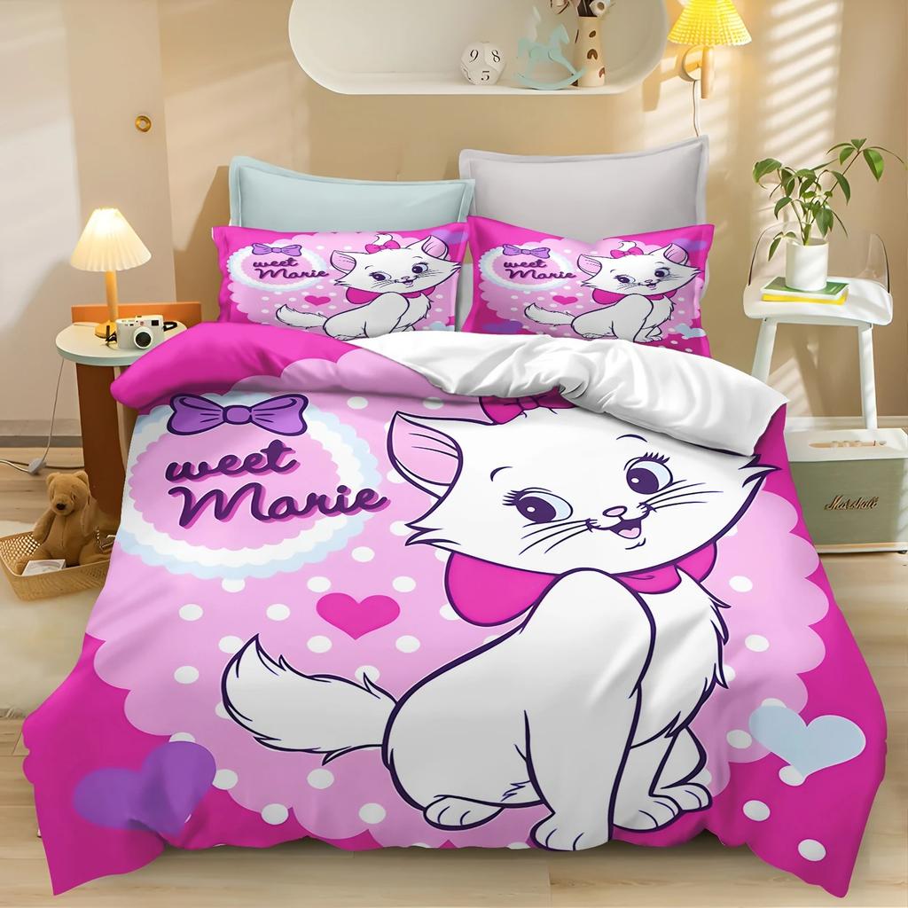 Catoon Duvet Cover Set M-Marie CatS Bedding Set Kids Boy Girl Bedroom Decoration 2/3piece set Single/Double/Queen Large Size