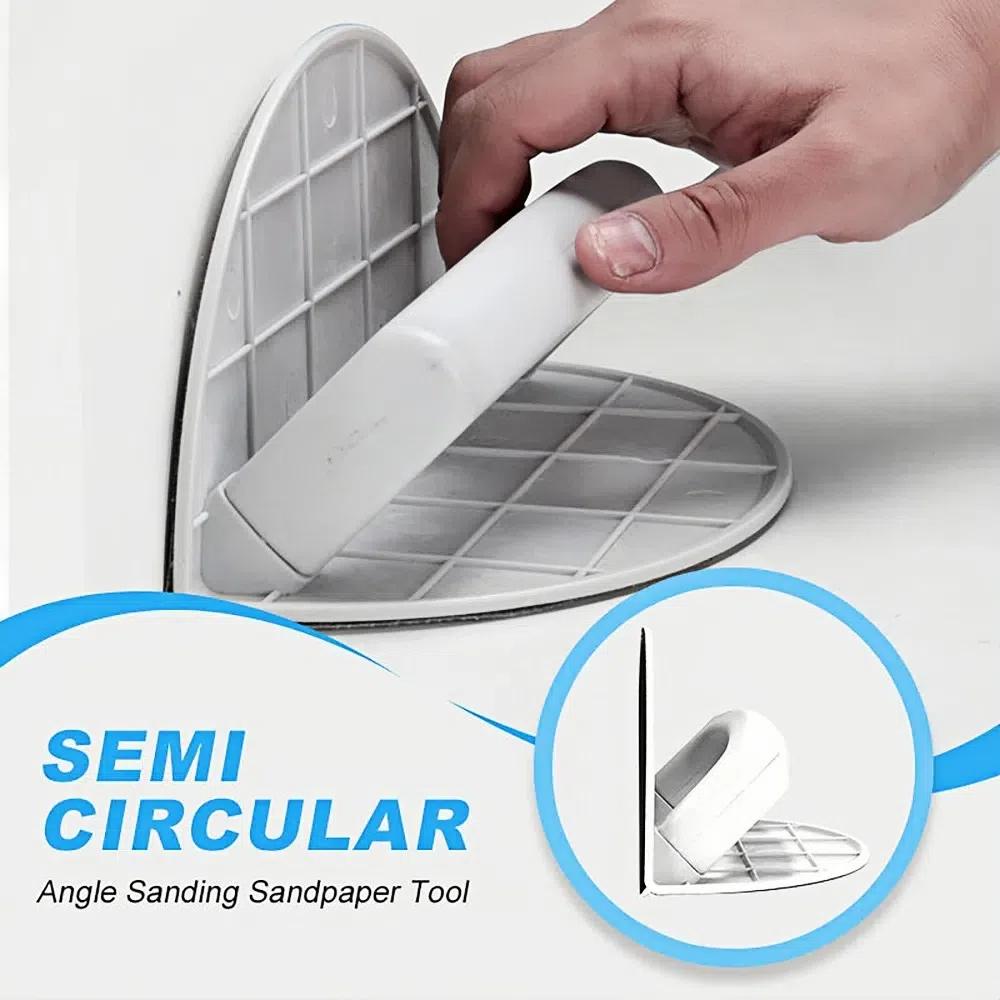 New Multifunctional Sandpaper Rack Semi-Circular Angle Self-adhesive Sanding Sandpaper Tool Handheld Sander Kit 180 240 320 Grit