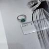 Silver Ring with Natural Emerald, Cubic Zirconia, Weight of the Product 2.4 G (2172291)