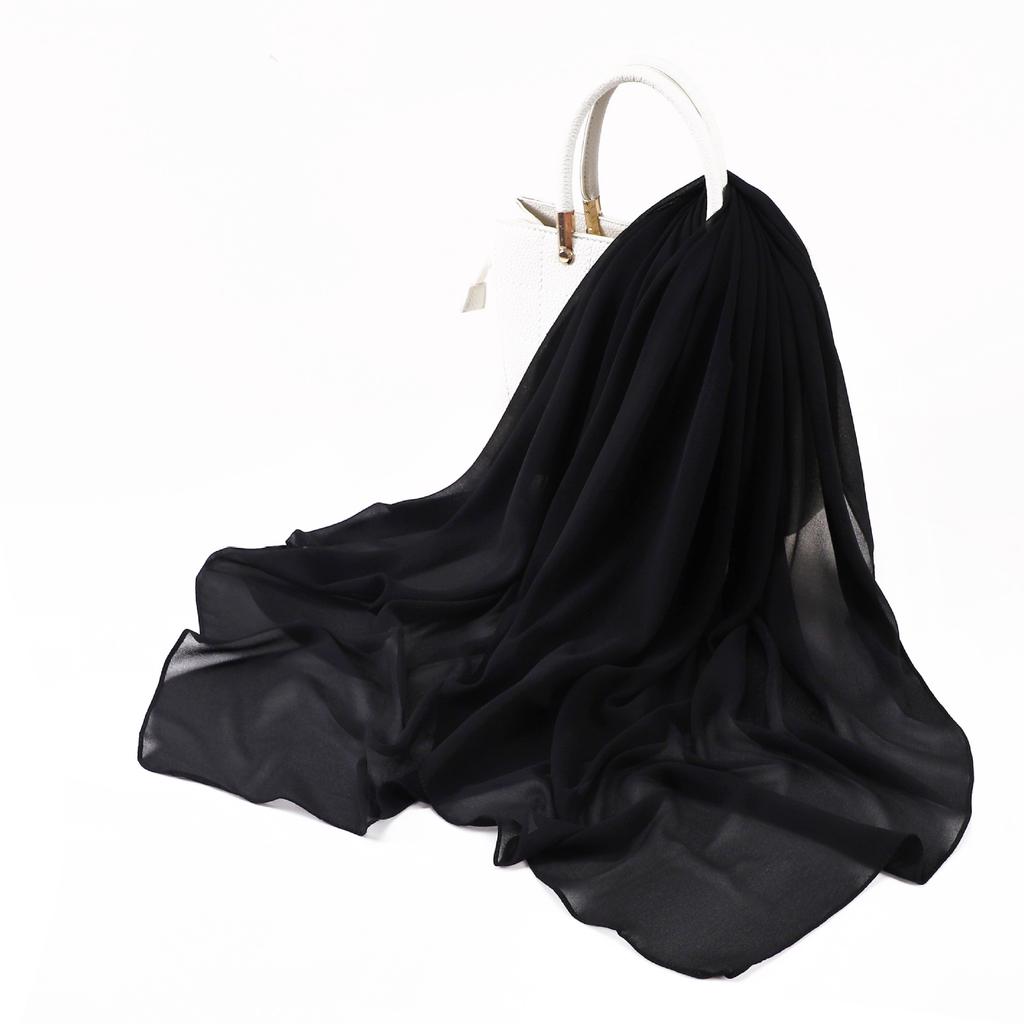 110*110CM Square Pearl Chiffon Hijabs Scarf Plain Solid Color Headwraps Muslim Women's Khimar Headscarf 45 Colors