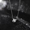 Diamond Four-Leaf Clover Necklace: Women's Luxury Fashion Jewelry, Elegant Temperament Design, Light Style Clavicle Chain