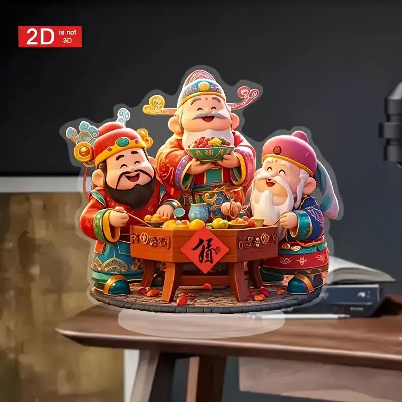 

Красочный Бог Богатства символизирует традиционную фестивальную роль процветания, идеально подходит для новогоднего домашнего декора и настольного декора.