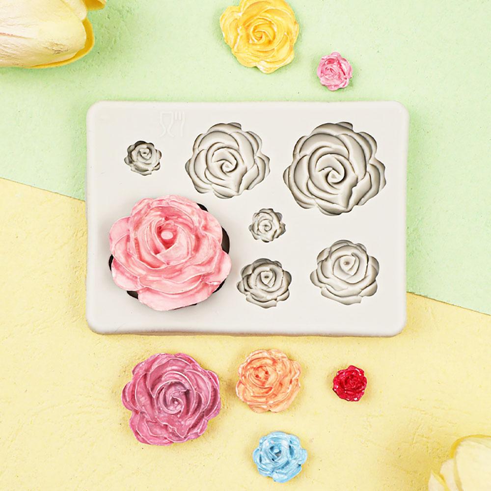 Silicone World DIY Rose Flowers Petal Silicone Mold Cake Baking Decoration Fudge Chocolate Mold Handmade Soap Tools