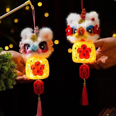 DIY Assembly Decorative Lantern Portable Design Handmade Craft Lion Dance Lantern Chinese Style Bamboo Lantern Hanfu Accessories