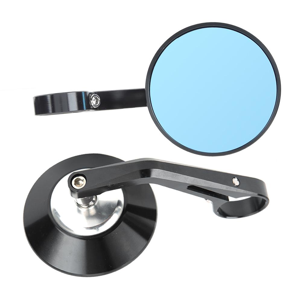 CNC Aluminum Handle Bar End Side Retro Round Rearview Mirrors Accessory