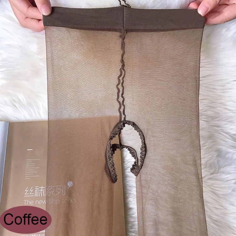 NEW Women  See Through Crotchless Pantyhose Ultrathin Transparent Open Crotch Tights Medias 1 Line Crotch Invisible Stockings