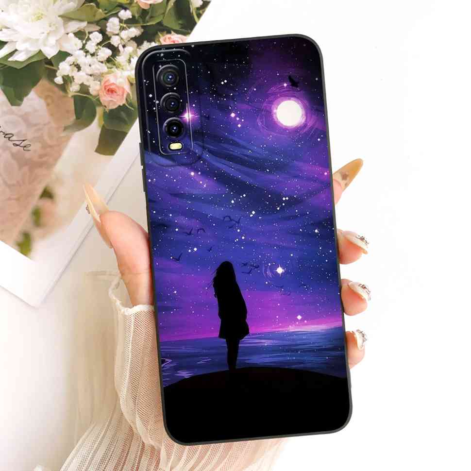 For vivo Y70s 5G Case Luxurious Flower Cartoon Silicone Back Cover For Vivo Y 70s Y51s Y51S V2002A Shockproof Phone Cases Fundas