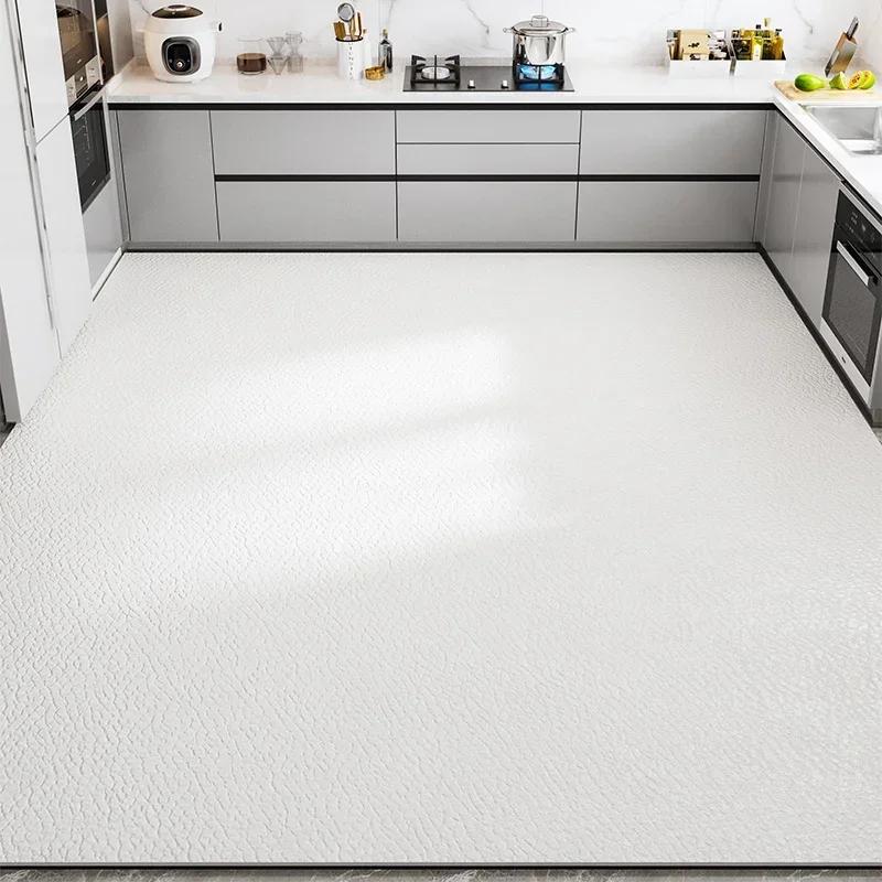 

Кухонний килимок з ПВХ, збільшеного розміру, чорний килим, водонепроникний, маслостійкий, нековзкий, великий килим, суцільний сірий, миються, шкіряні килимки 40x180cm