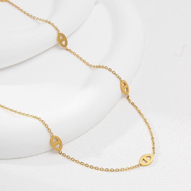 Necklace Korean Minimalist Niche Premium Pig Nose Necklace Female Non-fading Light Luxury Collarbone Chain