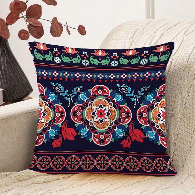 Bohemian Ethnic Style Pillow Colorful Retro Geometric Print Pillow Famous Hotel Inn Sofa Square Pillow