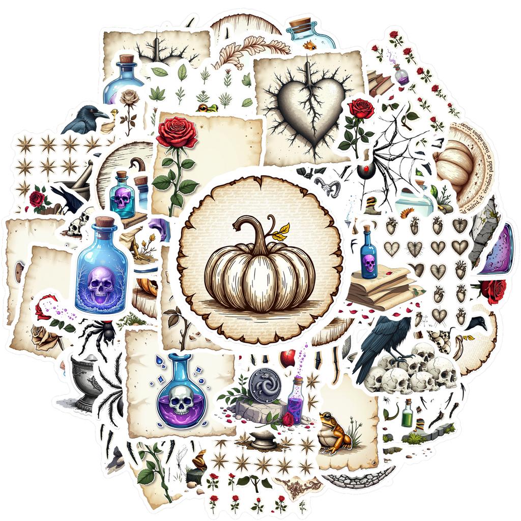 35-70pcs Gothic Stickers Waterproof Graffiti Motorcycle Luggage Phone Cases Cool Sticker Packs Diy Personalized Stickers