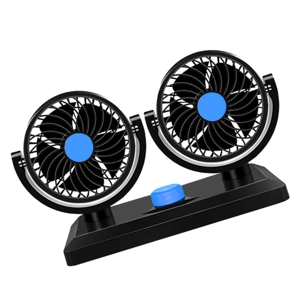 Doppelkopf USB-Ventilator für Armaturenbrett Auto ABS 360 Grad drehbarer tragbarer Fahrzeugkühlventilator für Wohnmobil