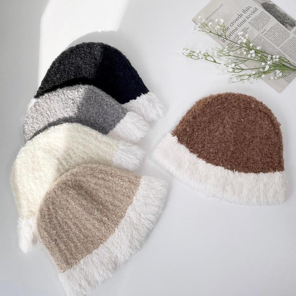 Women's and Men's Daily Poggle Fur Color Block Bucket Hat