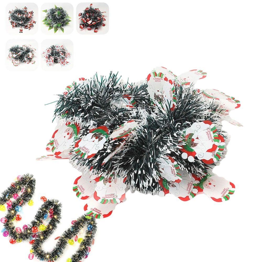 Neue 5M Weihnachts-Lichterkette Weihnachtsmann Weihnachts-Schneeflocken-Dekoration Farbstreifen Weihnachts-Wollstreifen Szenenlayout