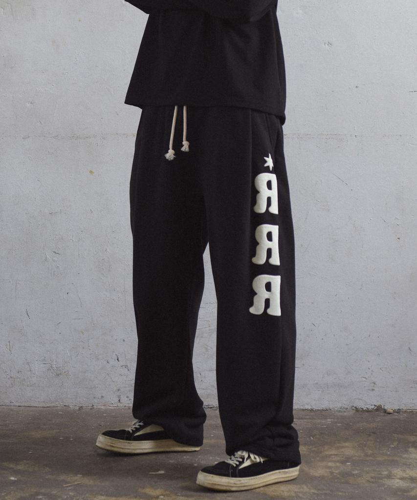 AMOU Rrr One Tuck Sweat Pants Balck