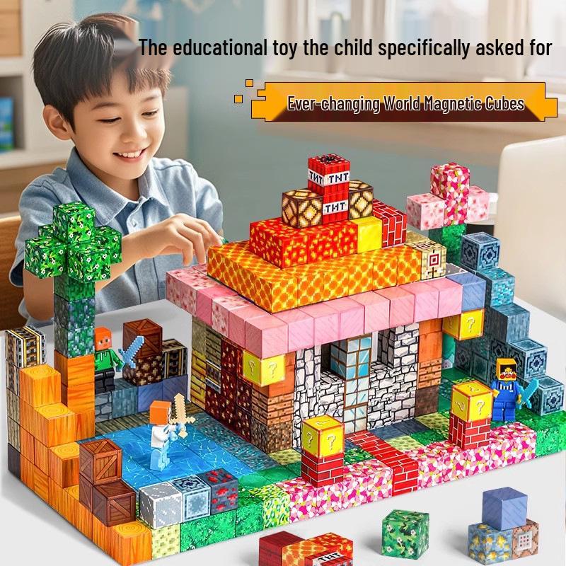 Magnetic Cube Building Blocks - Strong Force Puzzle Toy for Boys & Architectural Models