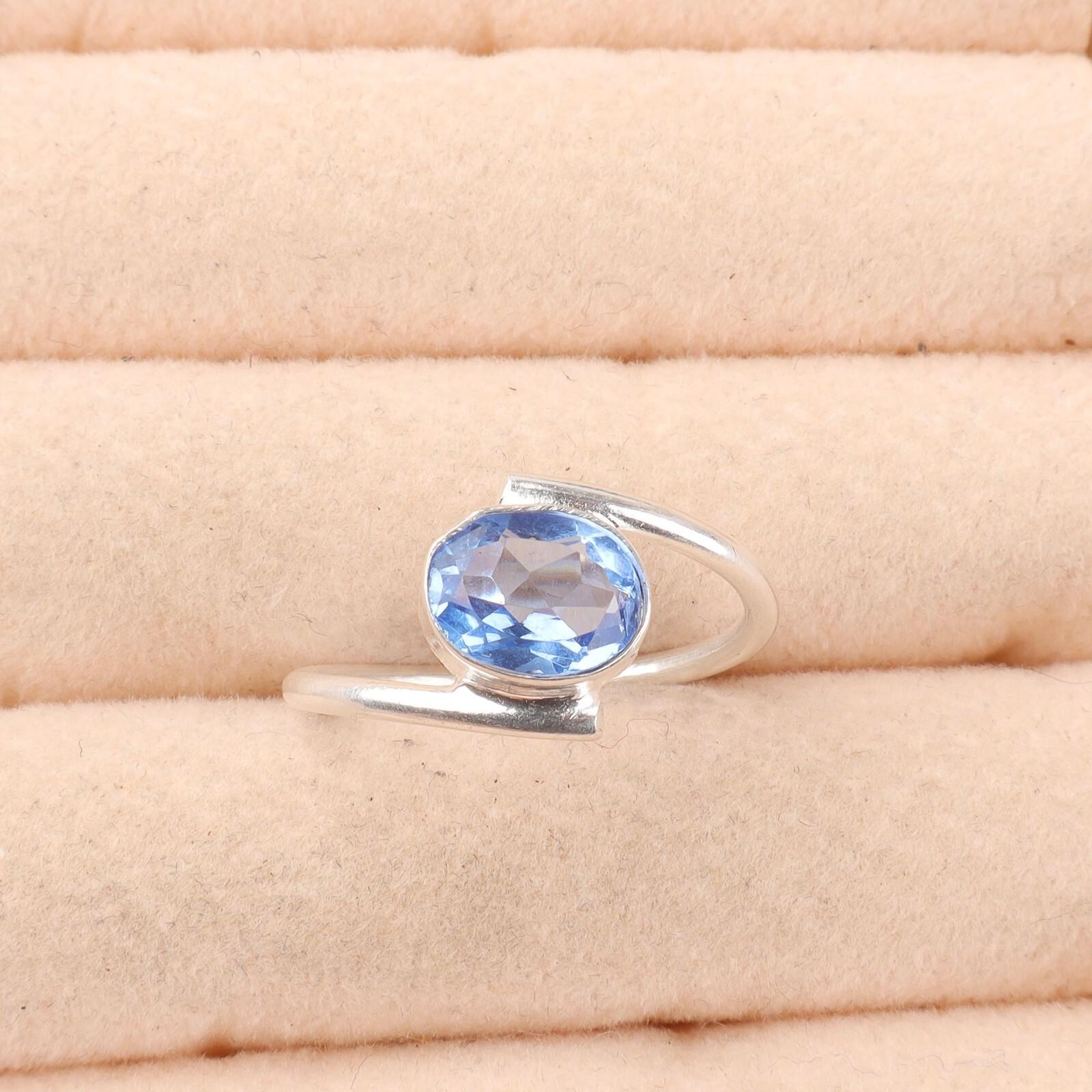 

Рідкісний камінь Танзаніт Ювелірні вироби зі срібла 925 проби Кільце ручної роботи для заручин RR-31-15 13