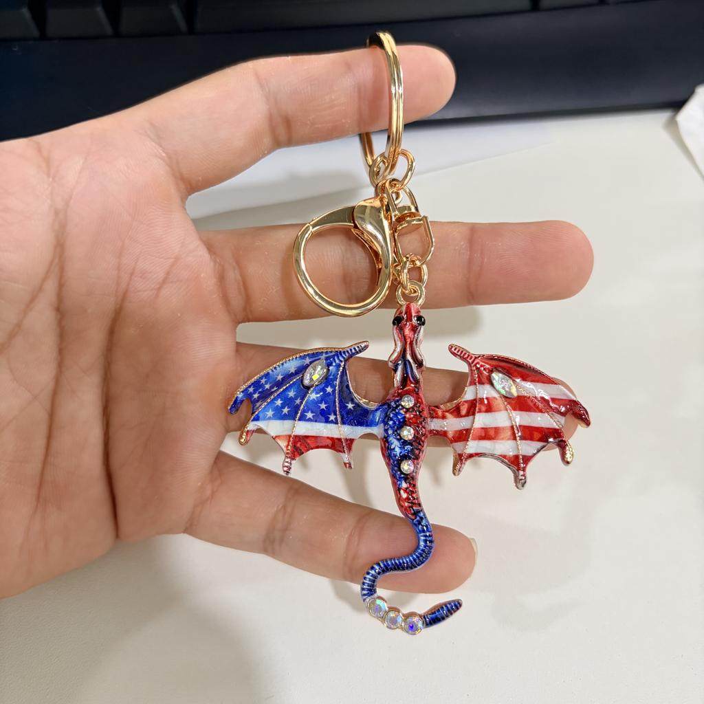 Fantasy Dragon Enamel Set Wyvern Bag Pendant Car Key Accessories Gift Bag Charm