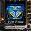 TapestryWarrington Wolves FC Custom Name Text Personalized Wall Hanging Tapestry Home Wall Decor