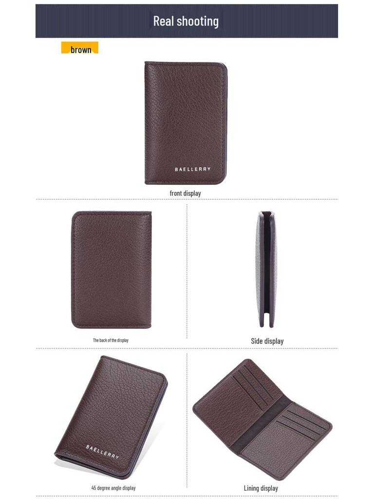Men's Slim PU Multi-Card Holder with Driver's License Slot