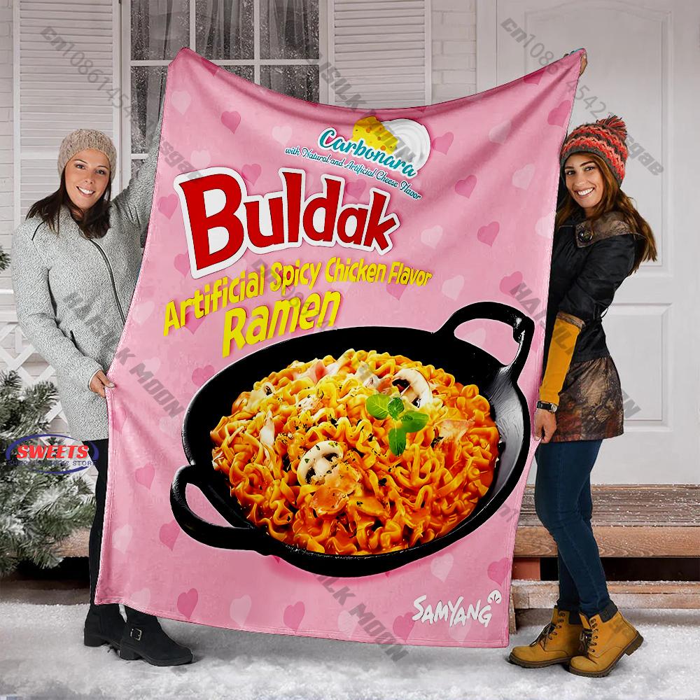 16 Styles Spicy Chicken Noodles Instant Noodles Print Blanket Fun Holiday Gift for Family Friends Home Sofa All Seasons Blanket