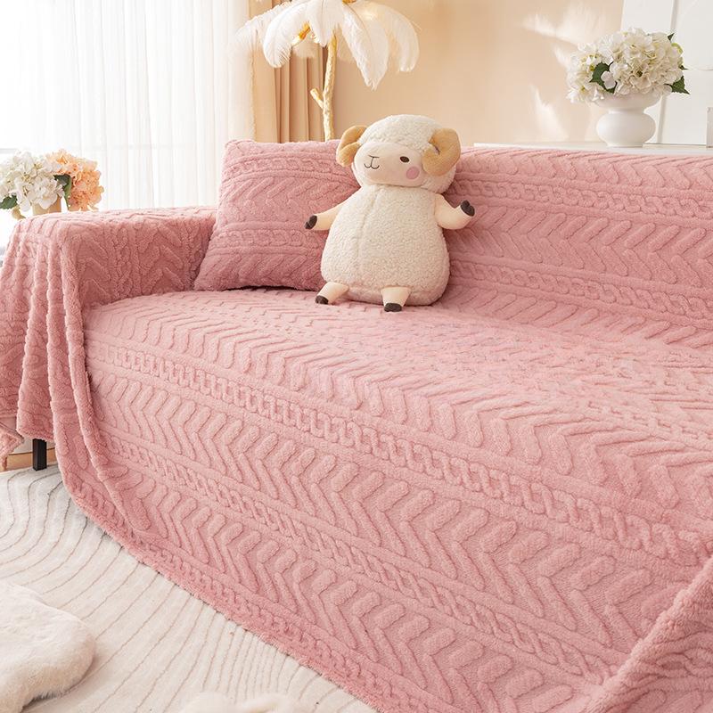 Winter Plüsch Sofa Handtuch Anti-Katzen Kratzer Lazy Sofabezug Sofakissen Vier Jahreszeiten Universal Sofa Vollbezug Tuch