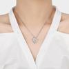 Elegant Double Heart Pendant Necklace with Colored Zirconia