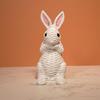 Rattan Effect Resin Bunny Easter Decor,Table Rabbit Easter Decorations,Spring Bunnies Decoration Statue Figurine