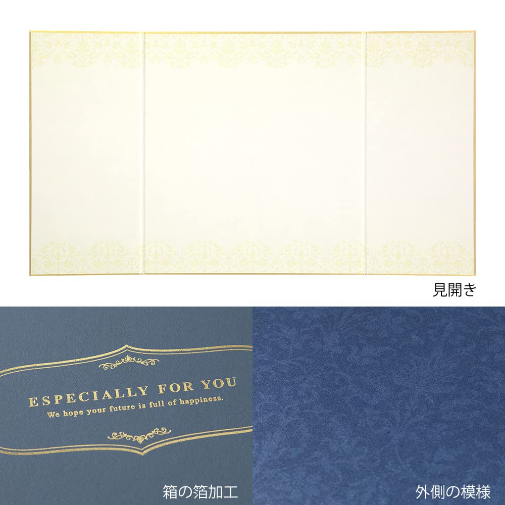 Midori Colored Shikishi Paper with Navy Blue 33266006 (decorative Board) Stickers, Boxed, A,