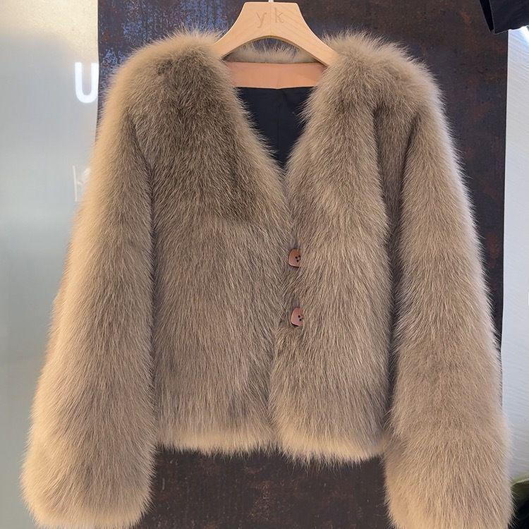 Women's 2025 Winter New Style Loose Imitation Fox Fur Jacket