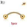 5Pcs G23 Titanium 16G CZ Tragus Eyebrow Piercing Body Jewelry Labret Lip Ring Stud Earrings Septum Nose Rings Internal Thread
