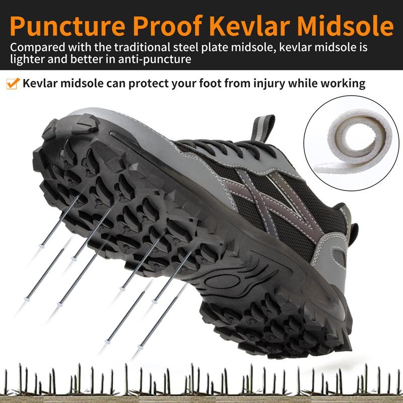 Men's Anti-smashing and Anti-piercing Safety Shoes, Breathable, Comfortable and Wear-resistant Safety Shoes In Summer