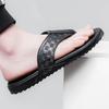 Fashion Leather Slippers for Men 2025 Summer New Designer Flip Flops Male Fashion Casual Outwear Beach Slipper Shoes Man All-match Flats