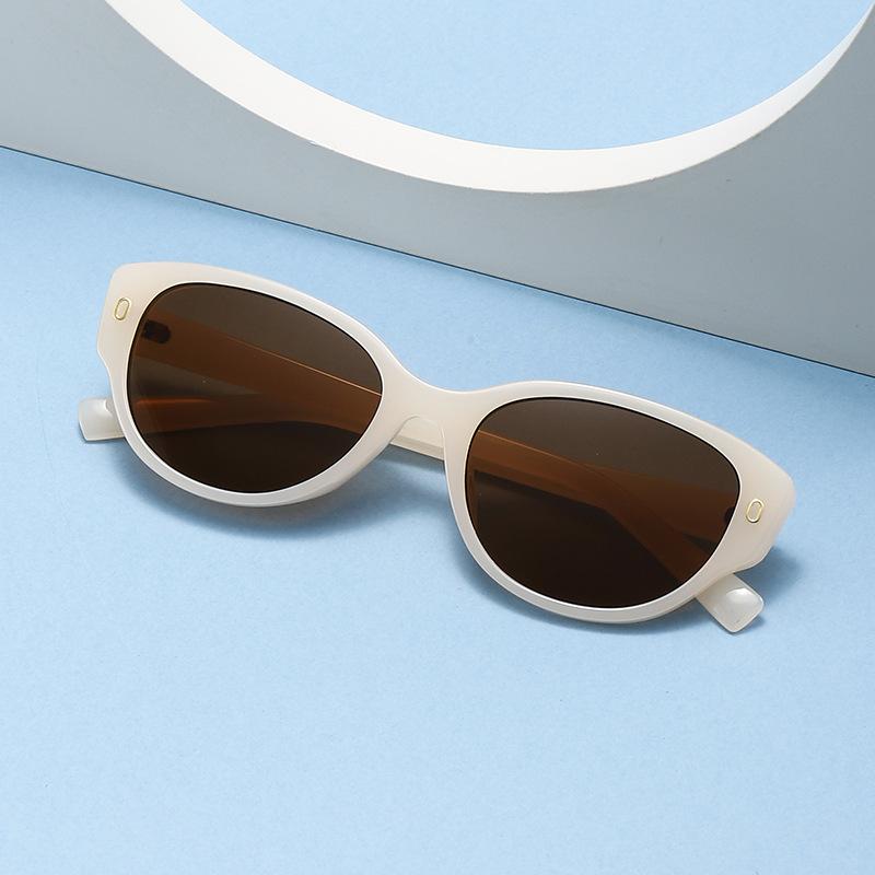 Pc Frame Round Sunglasses Women Men Cat Eye Vintage Brand Ellipse Sun Glasses for Male Shades Female Eyewear Anti-Glare