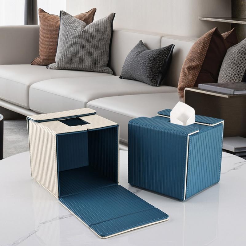 Elegant Faux Leather Tissue Holder Decorative Faux Leather Tissue Box Cover Paper Organizers Perfect For Any Room
