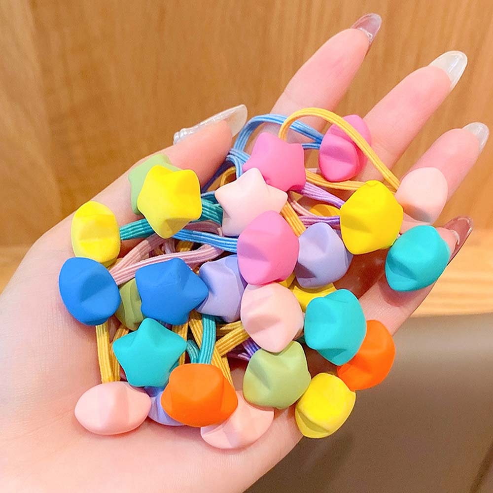 Buy 10 PCS Of Children's Rubber Band Suit Cute Princess Candy Color High Elastic Hair Tie Baby