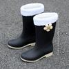Fashion new women's rain shoes high tube non-slip rain boots long tube outer wear water boots fashionable versatile rubber shoes