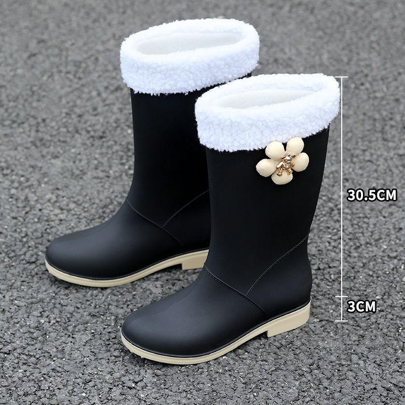 Fashion new women's rain shoes high tube non-slip rain boots long tube outer wear water boots fashionable versatile rubber shoes