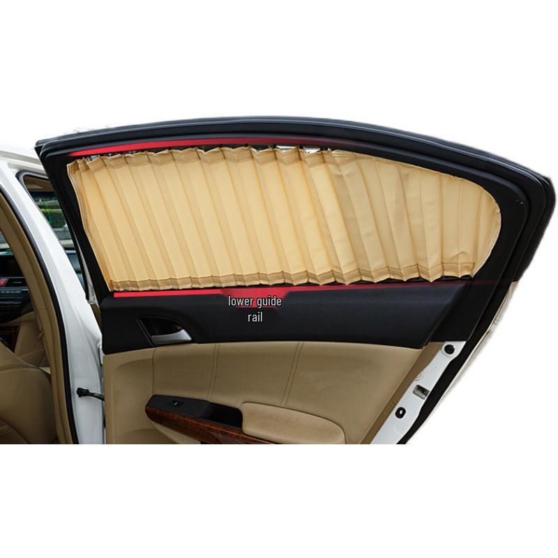 Blackout Car Sunshade Curtains for Privacy and Sun Protection, Up and Down Track Partition