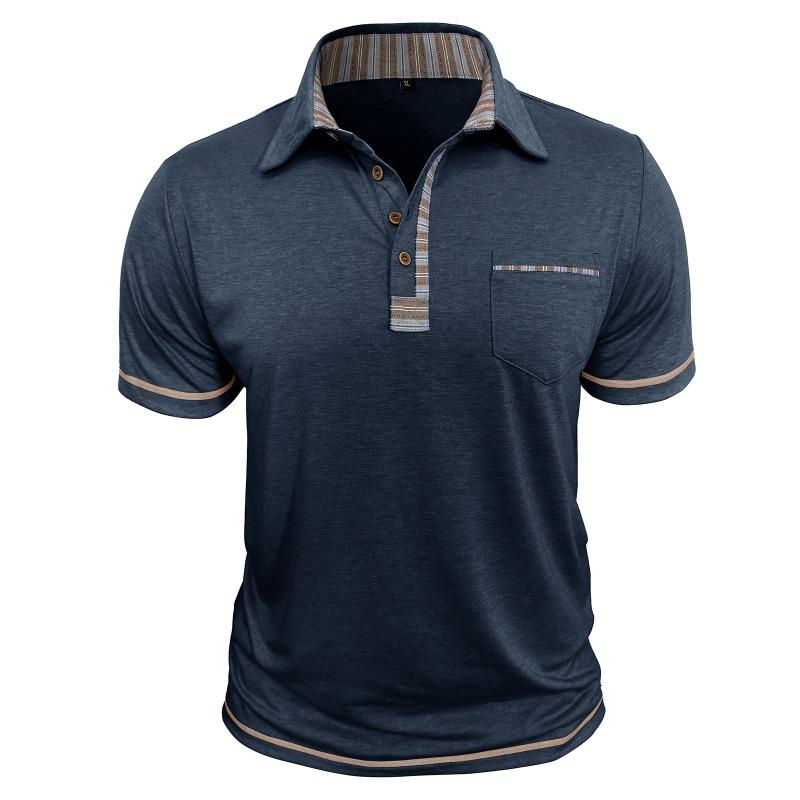 Maglietta Polo Casual da Uomo Taglie Forti con Colletto Reversibile, Maniche Corte, Tasca, Bottoni