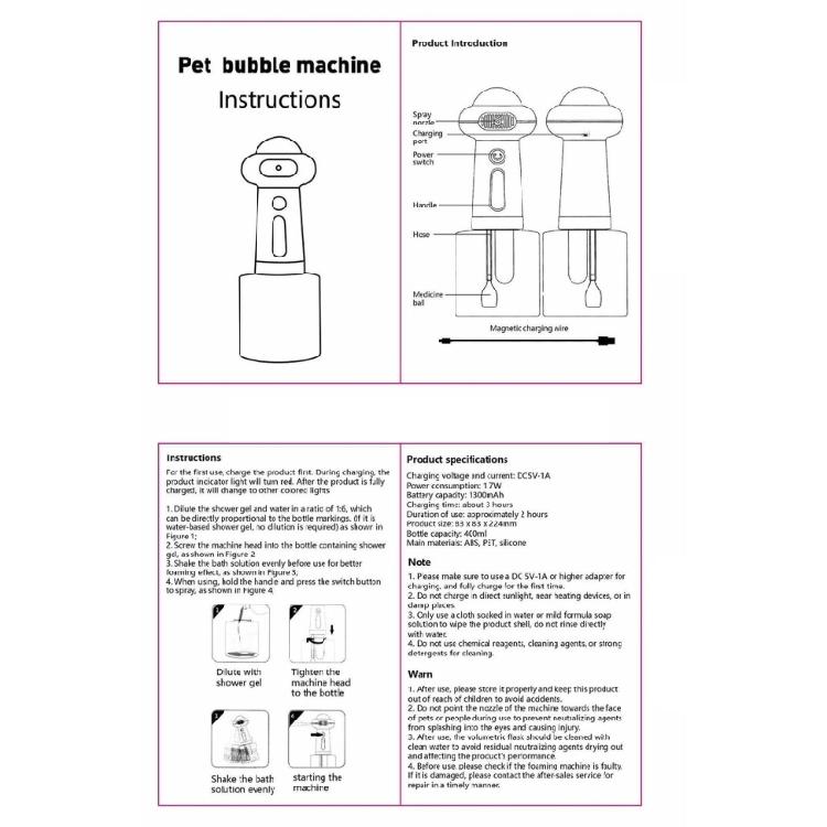 Pet Foam Soap Dispenser Pet Bath Foamer Efficient Lathering System For Dog Cats Grooming Rechargeable Soap Dispenser